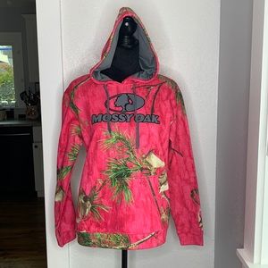 Mossy Oak pink hoodie kangaroo pockets long sleeve sweatshirt